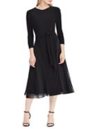 Lauren Ralph Lauren Satin-trim Fit-and-flare Dress