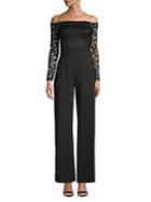 Quiz Off-the-shoulder Lace Sleeve Jumpsuit