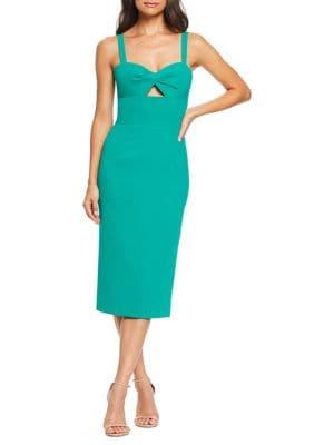 Dress The Population Eve Twisted Midi Sheath Dress