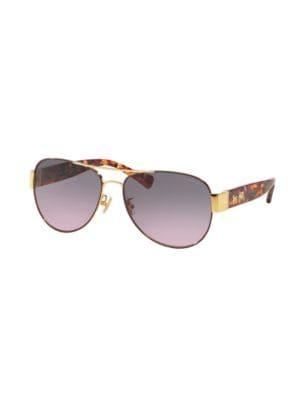 Coach L138 58mm Aviator Sunglasses