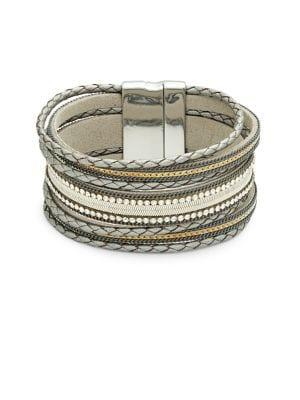 Design Lab Layered Braided Rhinestone Bracelet