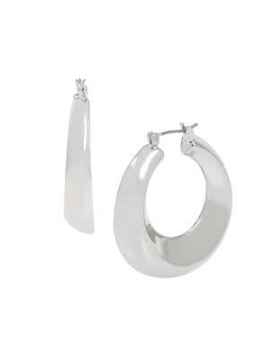Robert Lee Morris Bold & Beautiful Silvertone Sculptural Wide Hoop Earrings