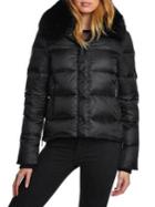 Dawn Levy Fox-fur Collar Quilt Coat