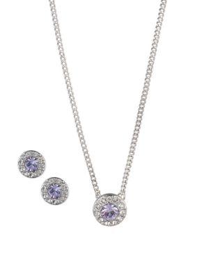 Givenchy Round Pave Earrings And Necklace Set
