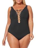 Bleu By Rod Beattie Plus Crisscross One-piece Swimsuit