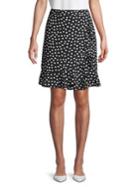 Karl Lagerfeld Paris Polka Dot Faux Wrap Skirt