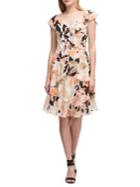 Donna Karan V-neck Cascading Ruffle Dress