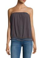 La Made Strapless Tassel-accented Top