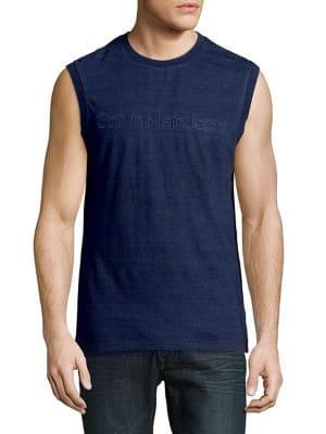 Calvin Klein Jeans True Indigo Logo Muscle Tank
