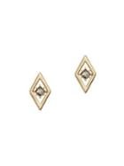 Karl Lagerfeld Paris Essentials Black Swarovski Crystal Concentric Stud Earrings