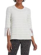 Nic+zoe Fringe Cotton Blend Sweater