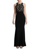 Xscape Damask Mermaid Gown