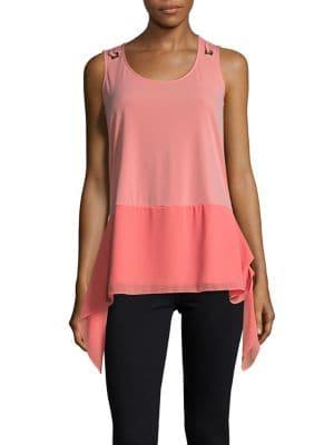 Ellen Tracy Mixed Media Sleeveless Top