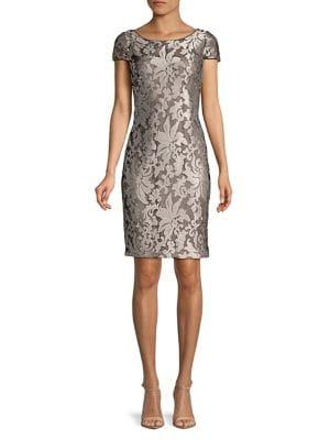 Calvin Klein Floral Lace Short-sleeve Sheath Dress