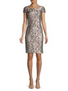 Calvin Klein Floral Lace Short-sleeve Sheath Dress