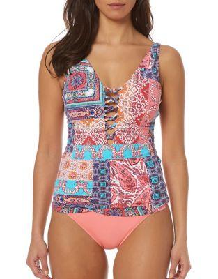 Bleu By Rod Beattie Lattice Tankini Top