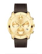 Large Movado Bold Chronograph Leather-strap Watch
