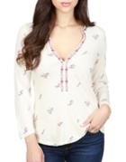 Lucky Brand Floral Contrast Top