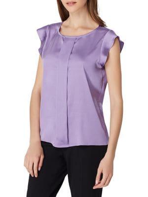 Tahari Arthur S. Levine Pleated Front Blouse