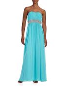 Calvin Klein Embellished Strapless Gown