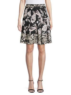 Karl Lagerfeld Paris Floral Pleated Skirt