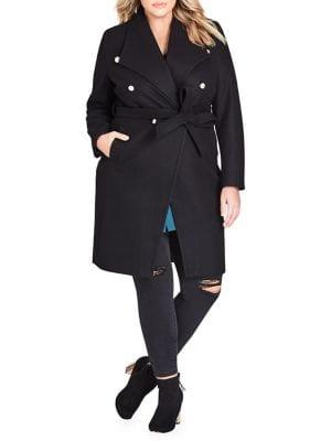 City Chic Plus Sassy Military Trench Coat