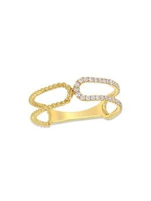 Sonatina 14k Yellow Gold & Diamond Twisted Open Ring