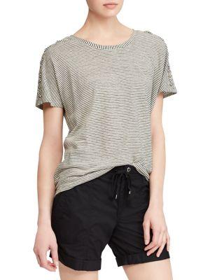 Lauren Ralph Lauren Petite Lace-up Sleeve Tee