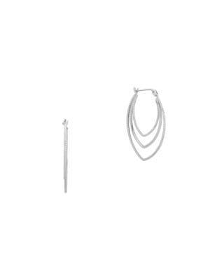 Anne Klein Silvertone Multi-hoop Earrings
