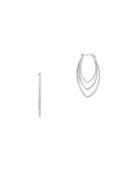 Anne Klein Silvertone Multi-hoop Earrings