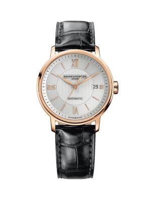 Baume & Mercier Classima 18k Rose Gold Automatic Leather-strap Watch