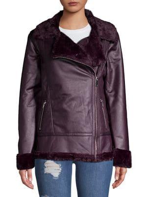 Dorothy Perkins Faux Fur Trim Moto Jacket