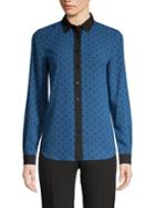 Anne Klein Polka Dot Button-down Blouse