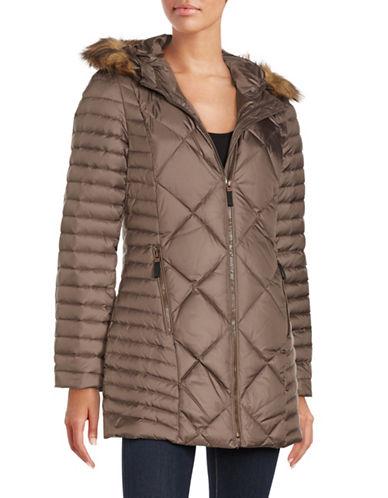 Marc New York Kami Faux Fur Trimmed Mid Length Puffer Coat