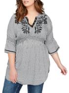 Addition Elle Love And Legend Plus Gingham Embroidered Tunic