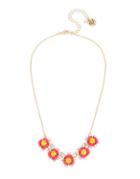 Betsey Johnson Granny Chic Crystal Flower Frontal Necklace