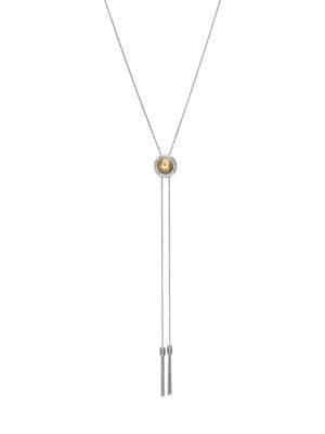 Lucky Brand Silvertone And Goldtone Reversible Bolo Necklace