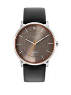 Kenneth Cole Stainless Steel, Diamond & Leather-strap Watch