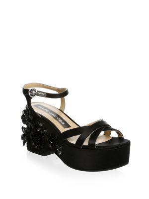 Marc Jacobs Clara Silk Embellished Ankle-strap Sandals