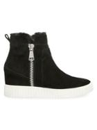 Steve Madden Bamby Faux Fur-trim Suede Wedge Booties