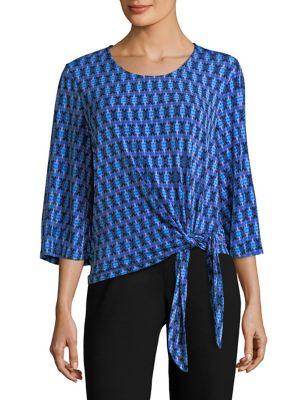 Rafaella Petite Printed Side Tie Top