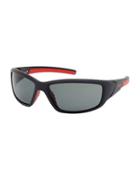 Timberland 62mm Rectangular Wrap Sunglasses