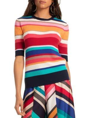 Trina Turk The Tourist Striped Cotton Sweater