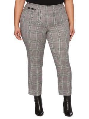 Rafaella Plus Skinny-leg Plaid Pants
