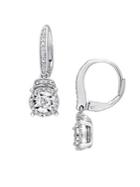 Sonatina Diamond And Sterling Silver Halo Earrings
