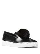 Michael Kors Collection Eddy Mink Fur Pom-pom & Patent Leather Skate Sneakers