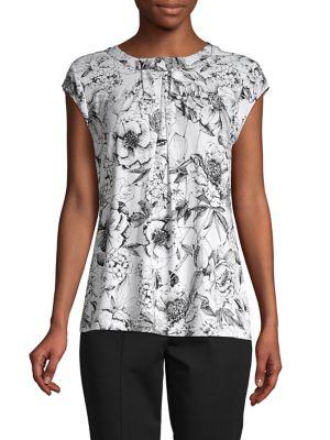 Karl Lagerfeld Paris Bow Floral Top