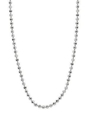 Lord & Taylor Sterling Silver Diamond-cut Shot Bead Chain Necklace