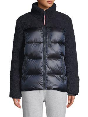 Tommy Hilfiger Faux Shearling-trim Mixed-media Coat