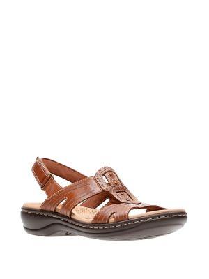 Clarks Leisa Leather Slingback Sandals